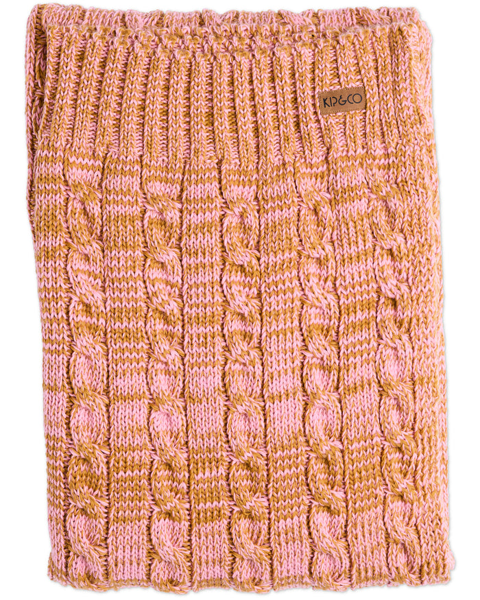 Toffee Swirl Cable Knit Blanket