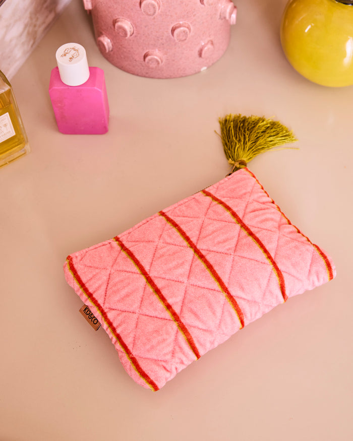 Wategos Soiree Stripe Velvet Cosmetics Purse