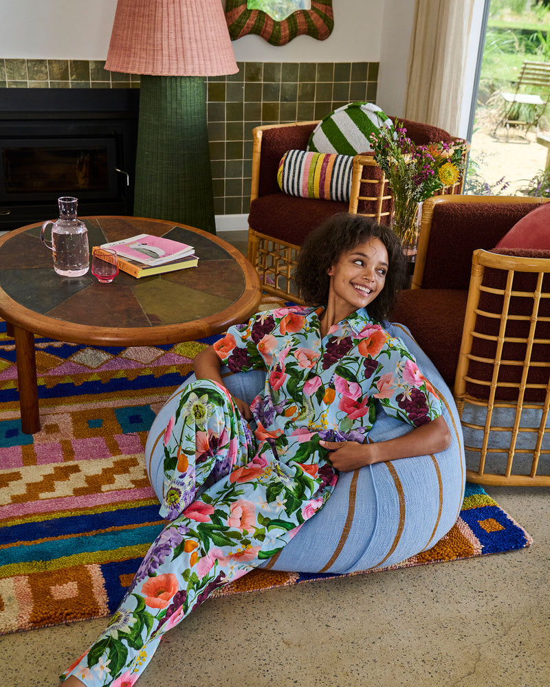 Como Stripe Woven Beanbag