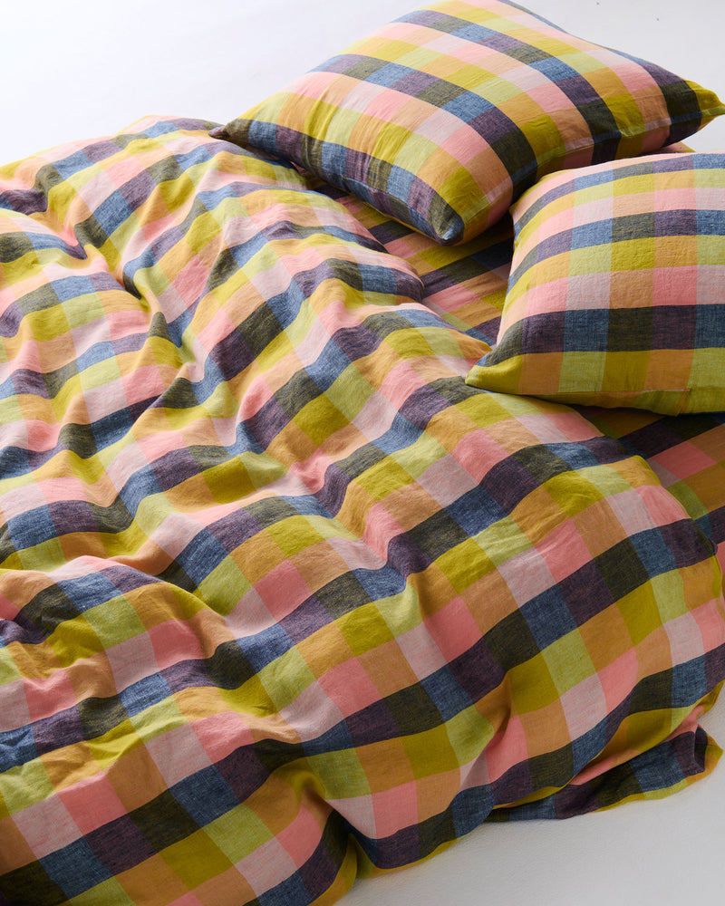 Florida Tartan Linen European Pillowcases