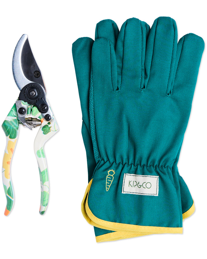 Nasturtium Garden Secateurs and Gloves Set