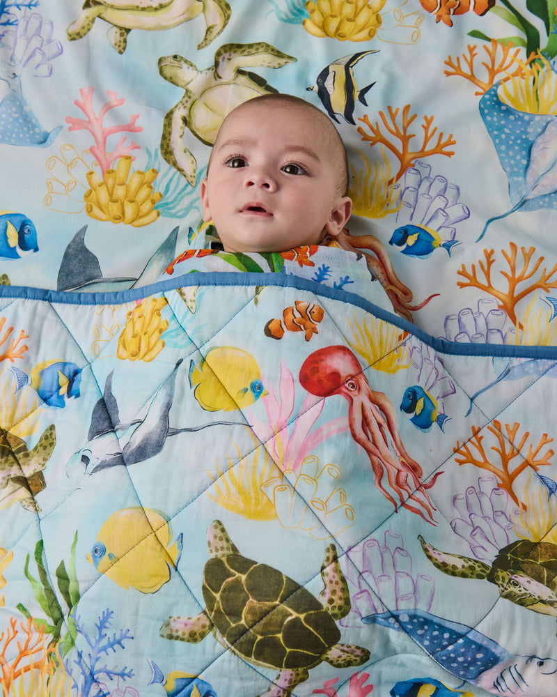 Reef Life Organic Cotton Baby Fitted Sheet