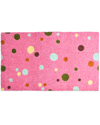 Polkadot Pink Coir Door Mat