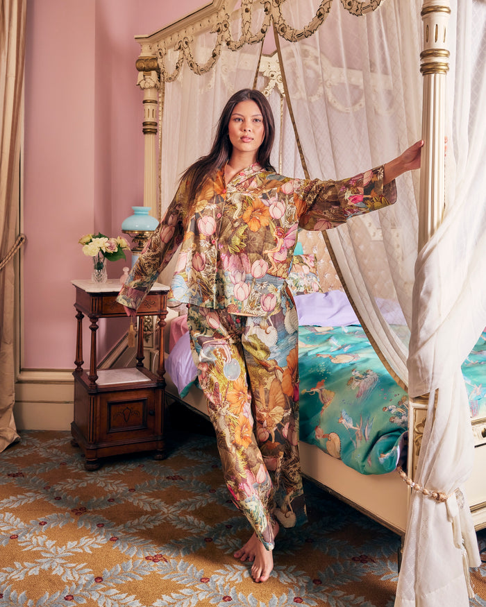 Kip&Co x Fairyland Fairy Garden Adult Organic Cotton Long Sleeve Shirt & Pant Pyjama Set
