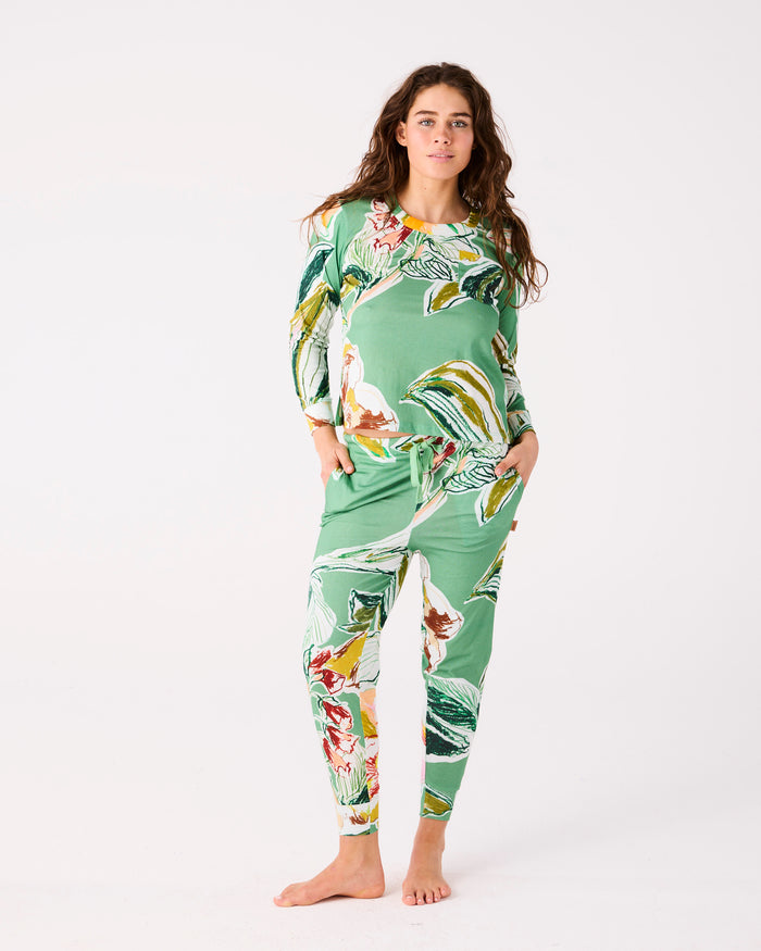 Somerset Green Adult Organic Cotton Long Sleeve Pyjama Top & Slouch Pant Set