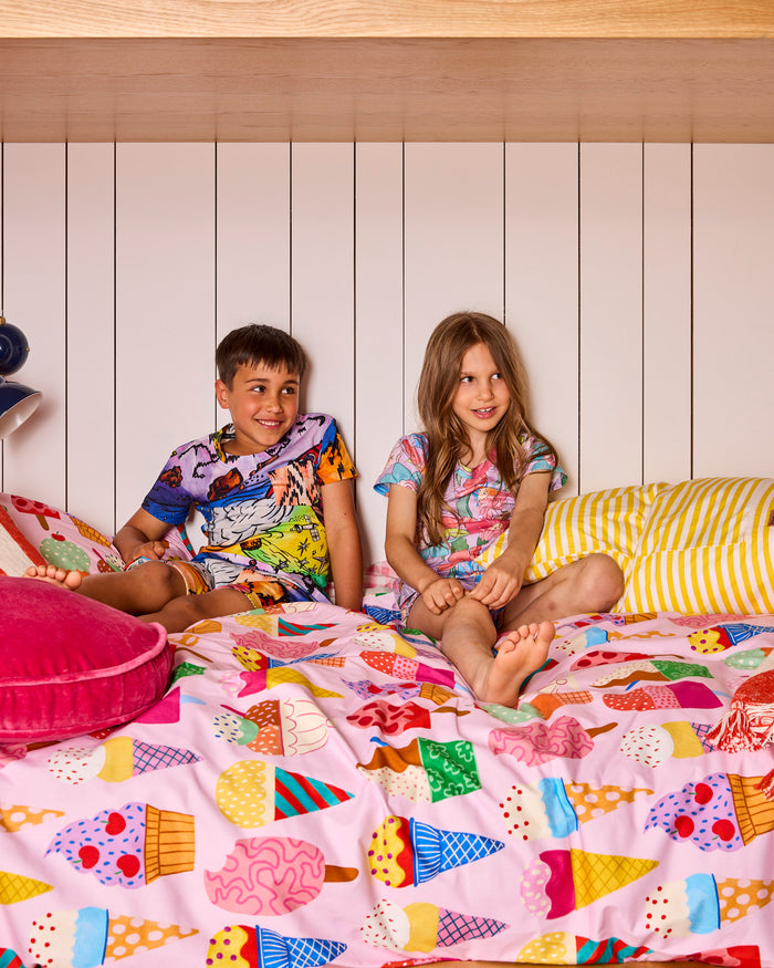 Space Mountain Kids Organic Cotton Short Sleeve Tee & Short Pyjama Set
