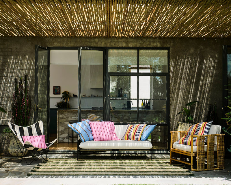 Iced Vovo Stripe Outdoor Cushion