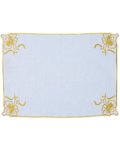 Blue Tuscan Embroidered 4P Placemat Set