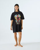 Kip&Co x Romance Was Born Sunny Oz Black Adult Organic Cotton Oversize T-shirt Nightie