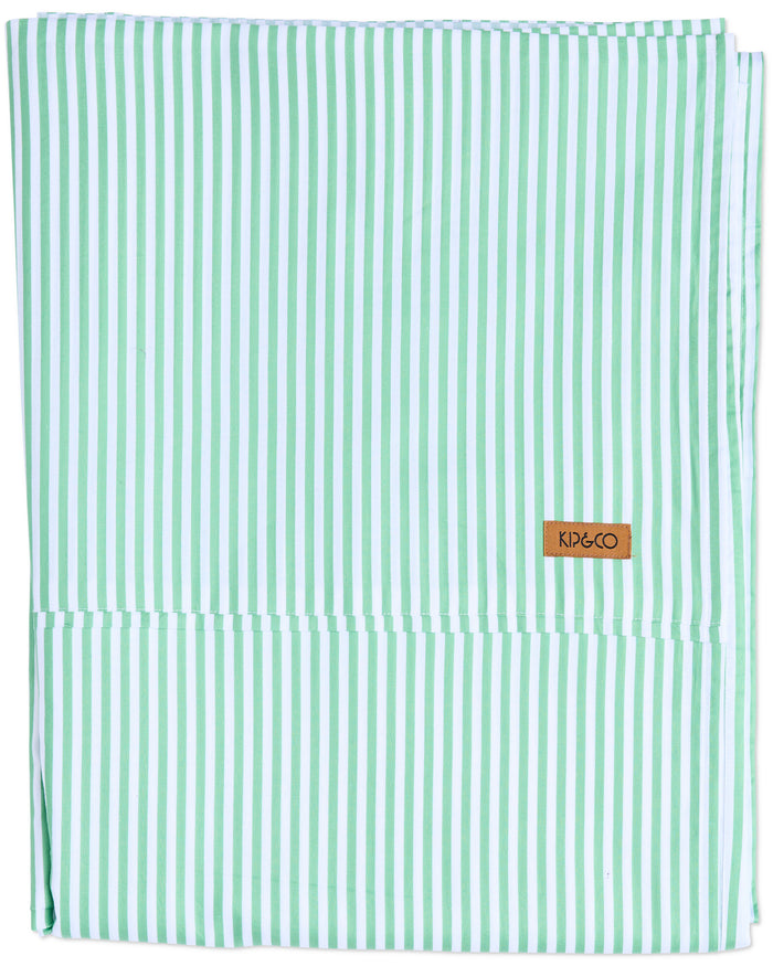 Tarragon Stripe Organic Cotton Flat Sheet