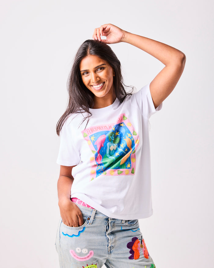 Zodiac Pisces Adult Organic Cotton T-shirt