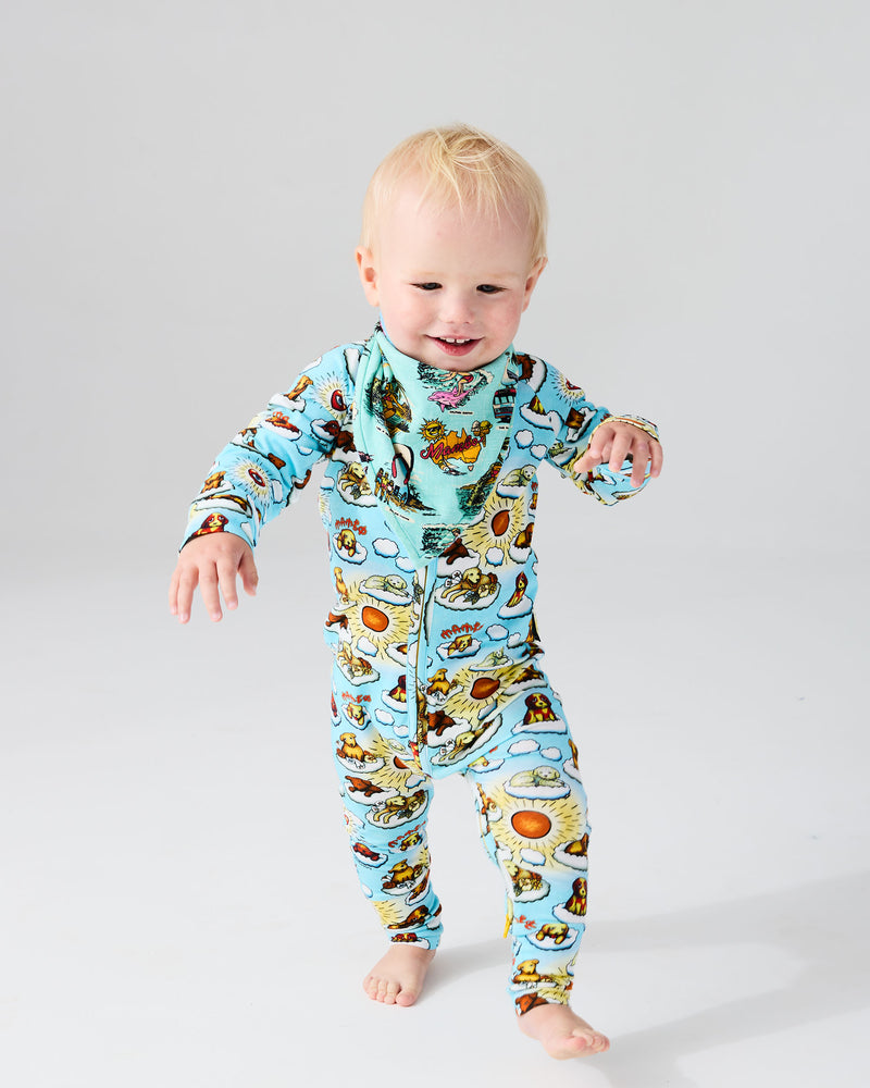 Kip&Co x Mambo Puppies Organic Long Sleeve Zip Romper
