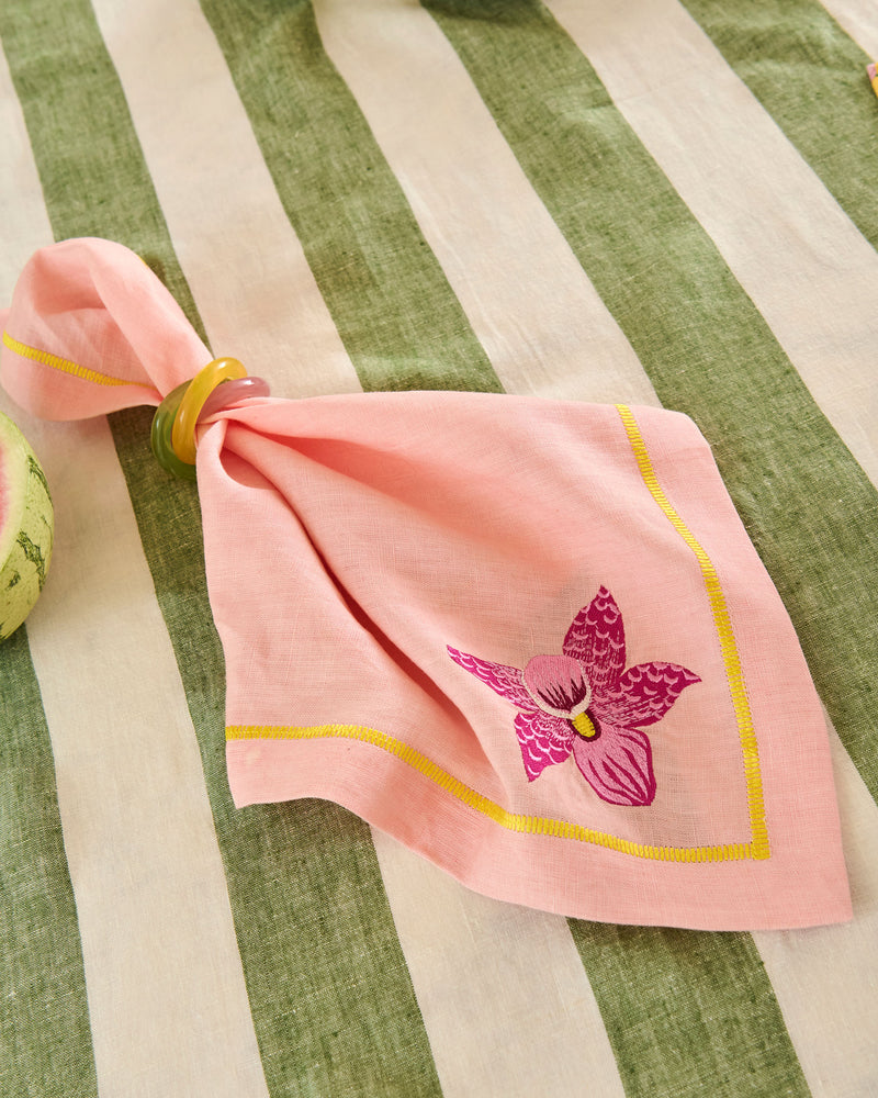 Wild Flower Embroidered 4P Napkin Set