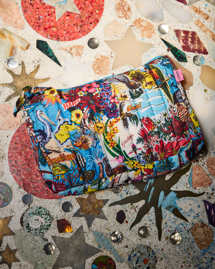 Kip&Co x Romance Was Born Ozzie Quilted Cotton Toiletry Purse