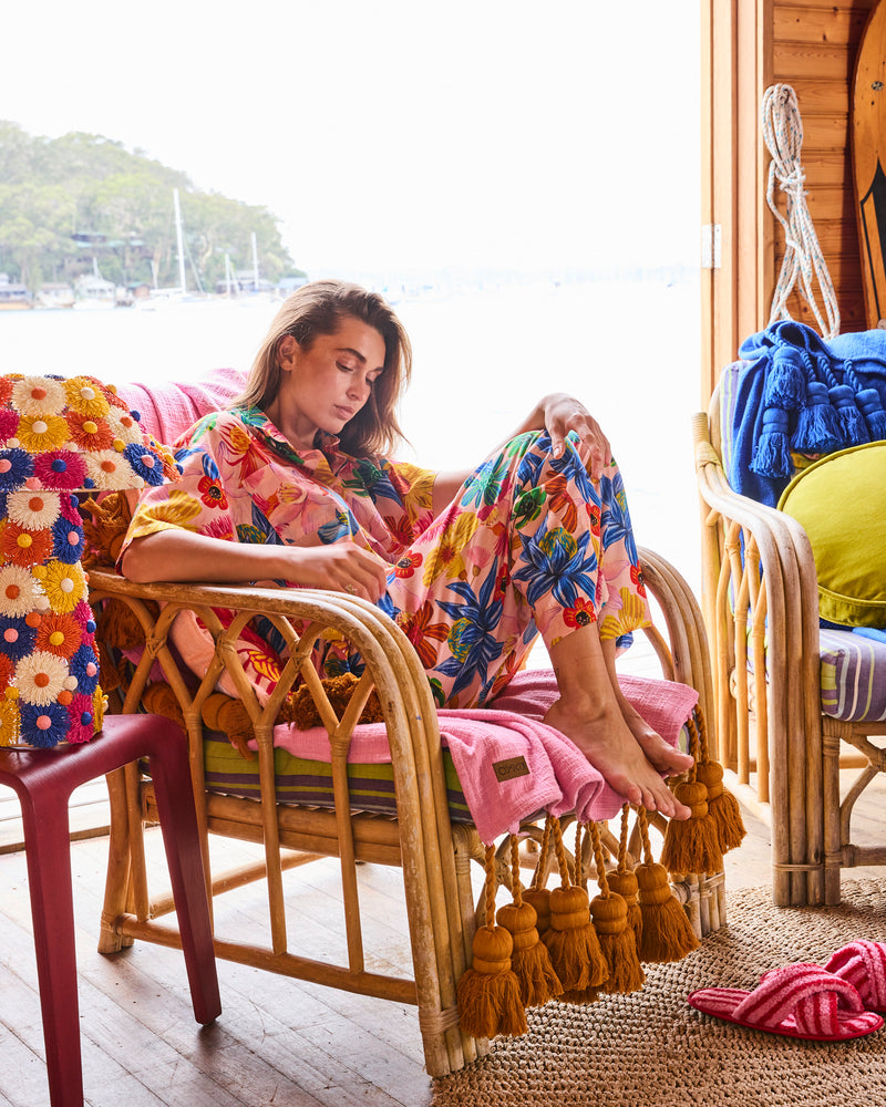 Sunset Delight Tassel Throw