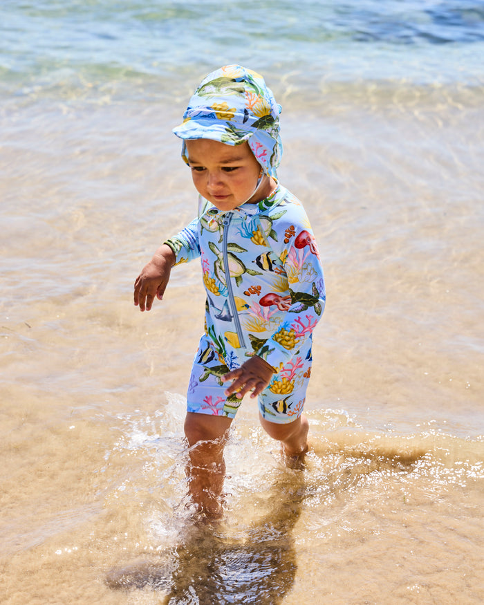 Reef Life Baby Long Sleeve Zip Bathers