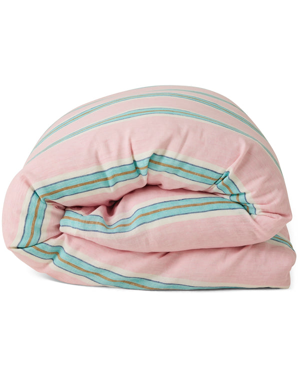 Tickled Pink Stripe Linen Quilt Cover
