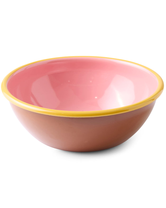 Blushing Meadow Enamel Salad Bowl