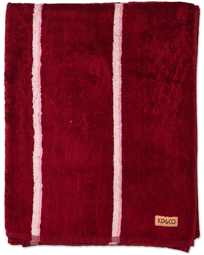 Ruby Rose Stripe Bamboo Terry Bath Towel