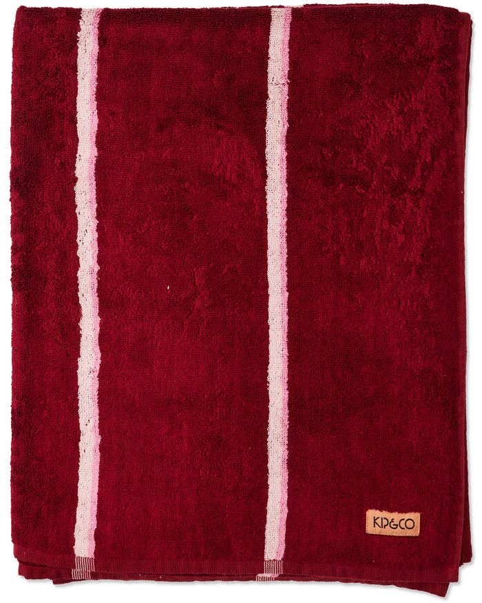 Ruby Rose Stripe Bamboo Terry Bath Towel