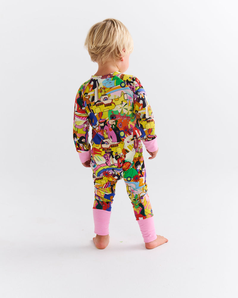 Kip&Co x The Beatles Big Band Organic Long Sleeve Zip Romper