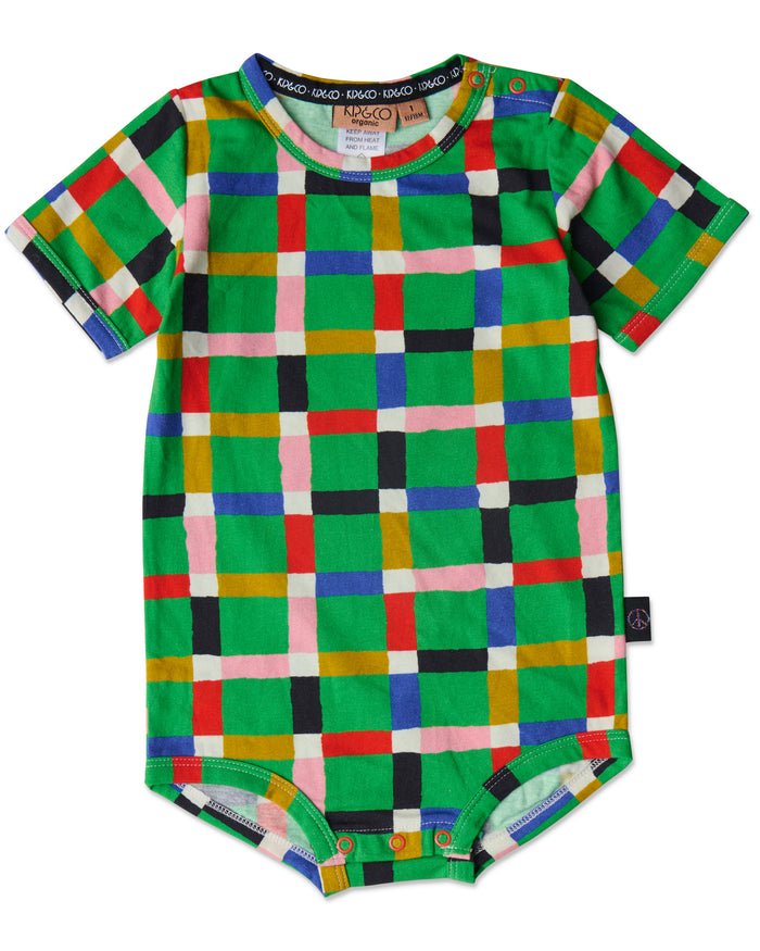 Jolly Tartan Organic Short Sleeve Romper