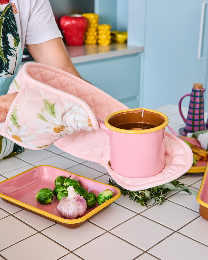 Blushing Meadow Enamel Milk Pot