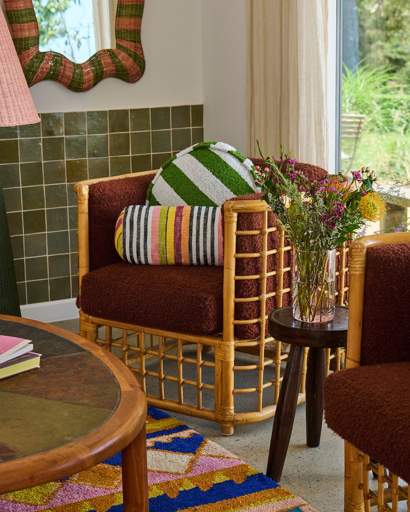 Casablanca Stripe Woven Bolster Cushion