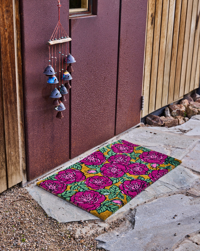 Golden Peony Coir Door Mat