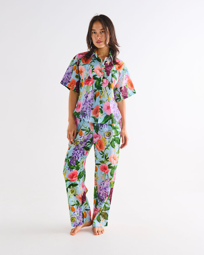 Spring In The Air Adult Organic Cotton Short Sleeve Shirt & Pant Pyjama Set