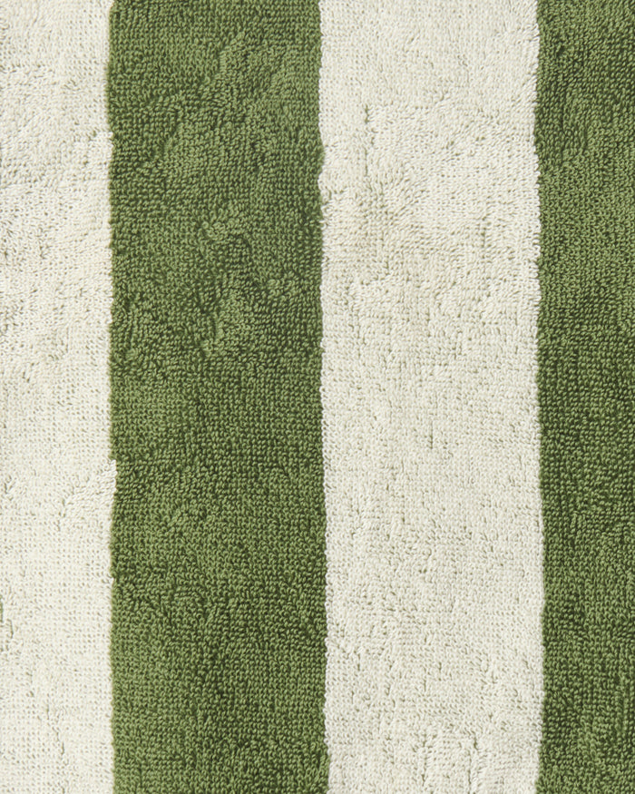 Moss Stripe Terry Baby Towel