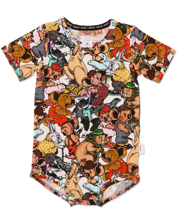 Kip&Co x Blinky Bill Blinky And Friends Organic Short Sleeve Romper
