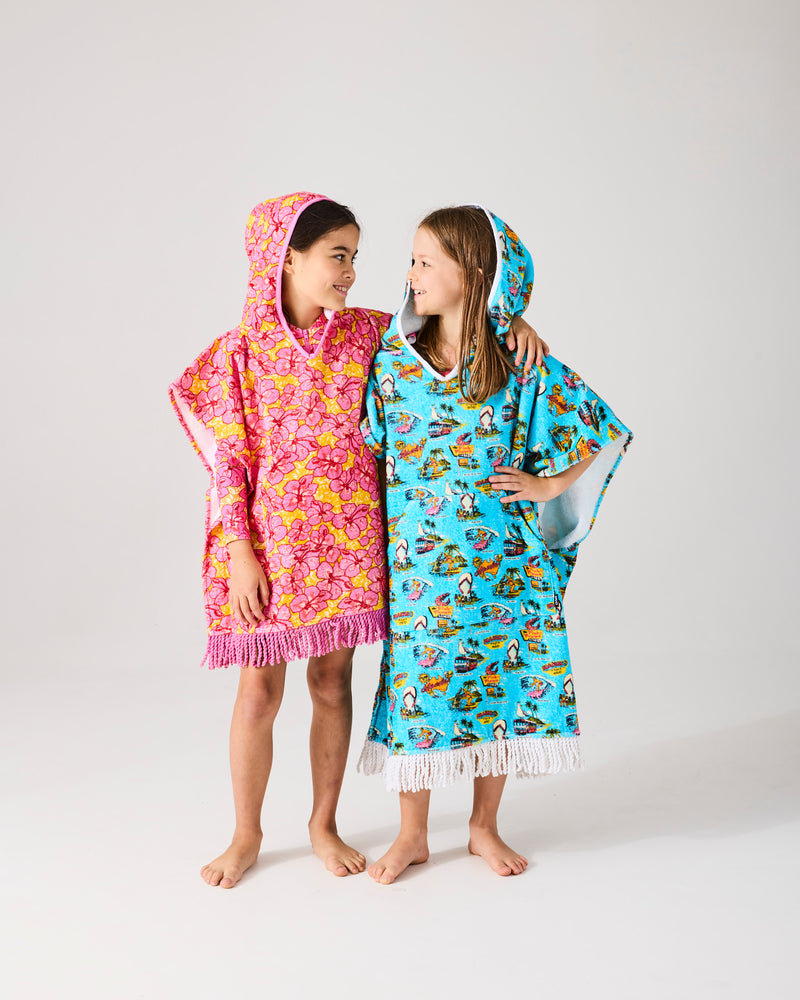 Kip&Co x Mambo Funshine Coast Printed Kids Terry Poncho