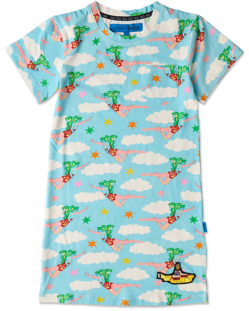 Kip&Co x The Beatles Lucy In The Sky With Diamonds Kids Organic Cotton Short Sleeve Nightie