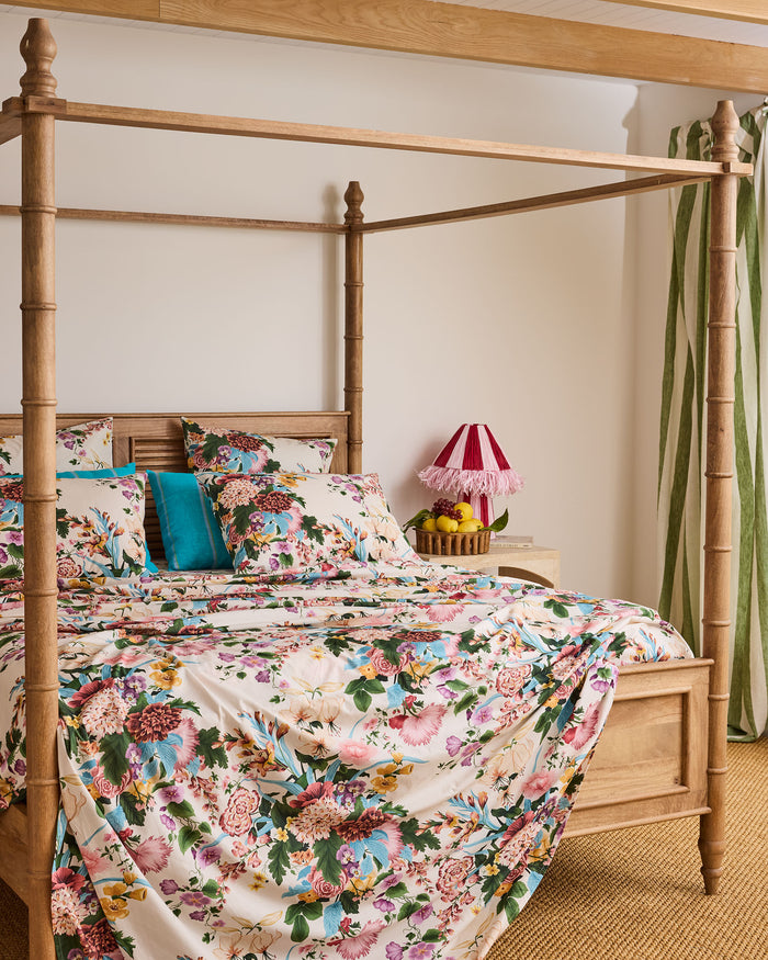 Belle Floral Organic Cotton Flat Sheet