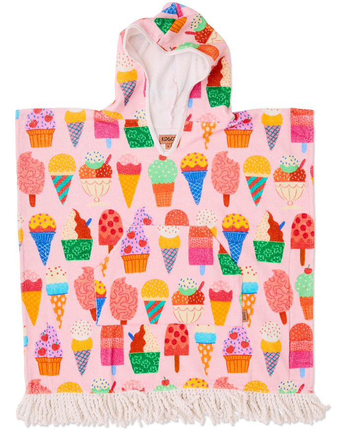 Gelato Printed Kids Terry Poncho