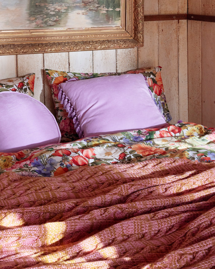 Toffee Swirl Cable Knit Blanket