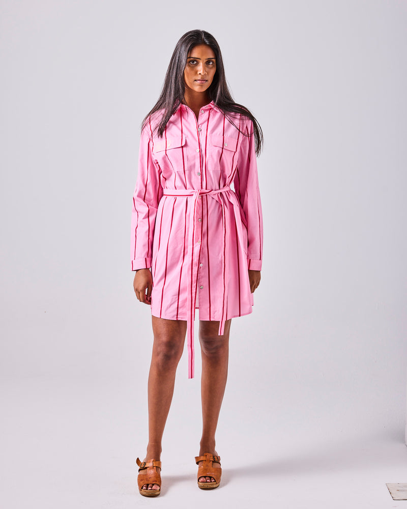 Iced Vovo Stripe Adult Sicilian Shirt Dress