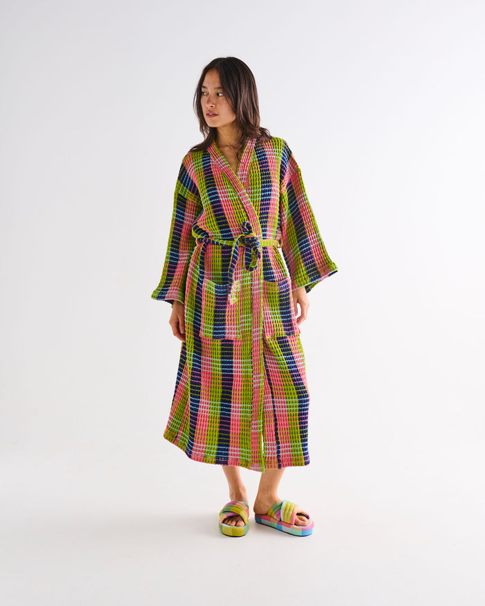 Florida Tartan Waffle Bath Robe