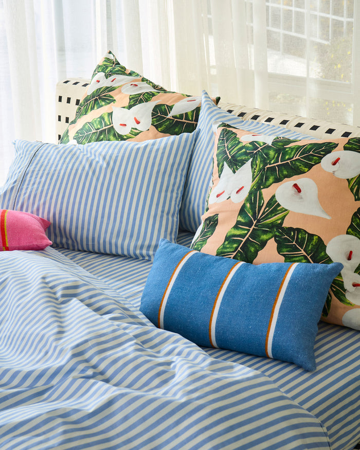 Blue Lagoon Stripe Upholstery Rectangle Lounge Cushion