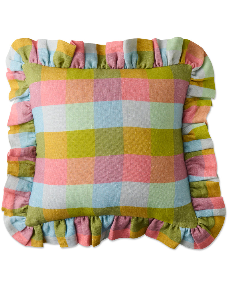 Florida Tartan Frill Upholstery Cushion