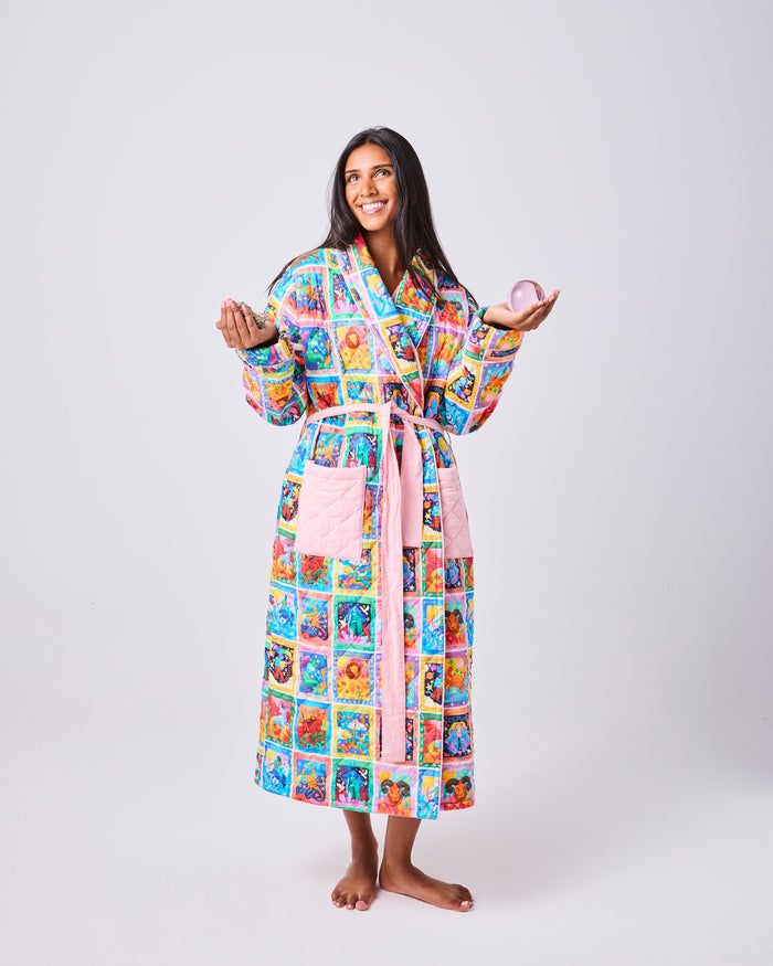 Zodiac Quilted Cotton Robe