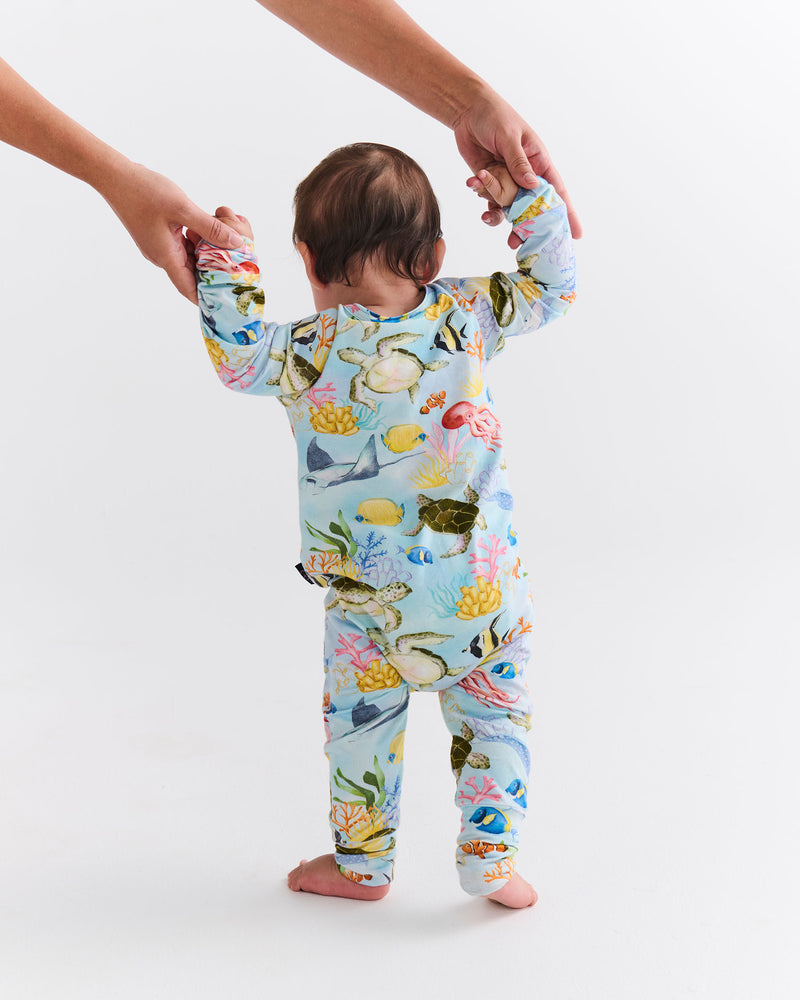 Reef Life Organic Long Sleeve Zip Romper