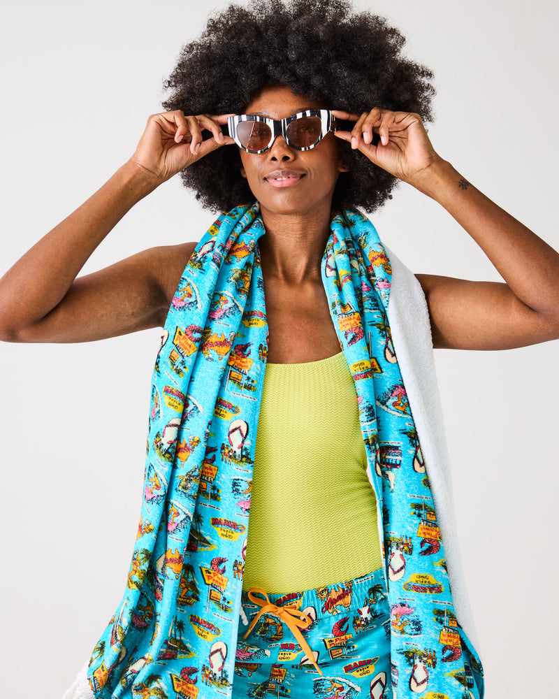 Kip&Co x Mambo Mambo World Printed Terry Beach Towel