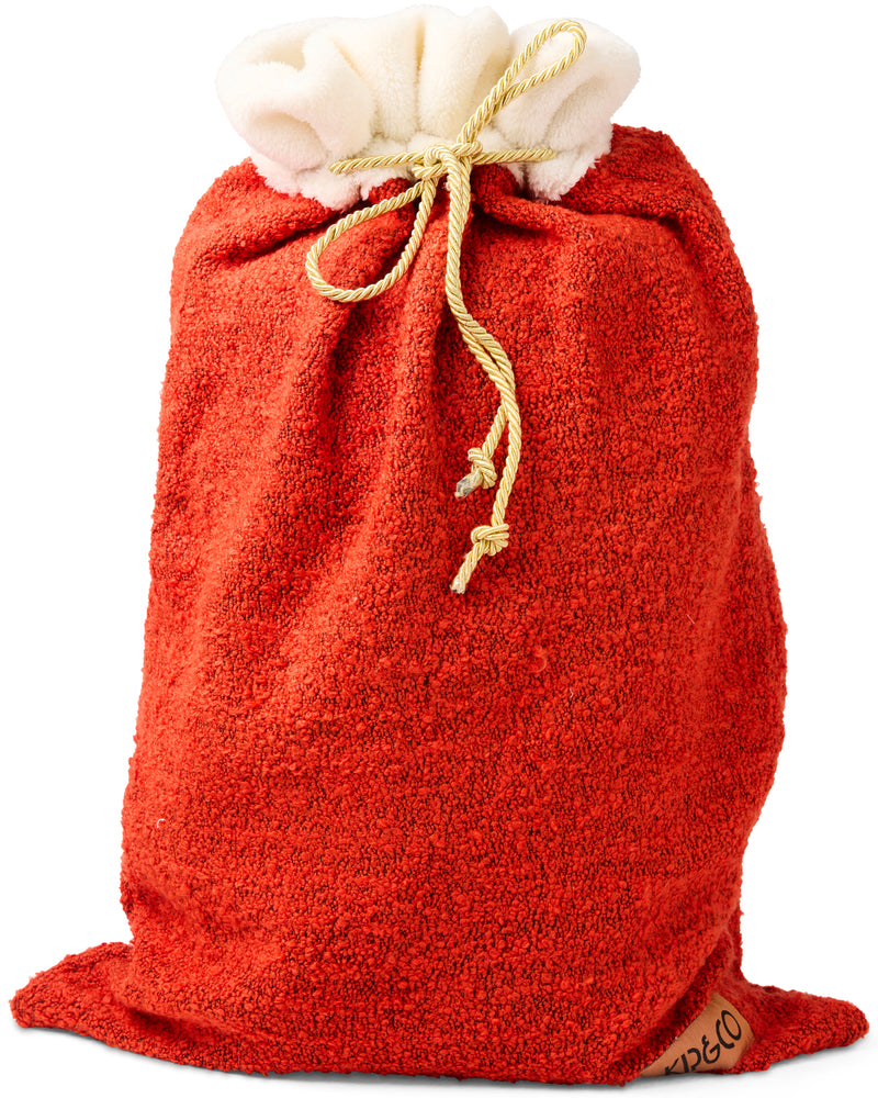 Red Boucle Santa Sack