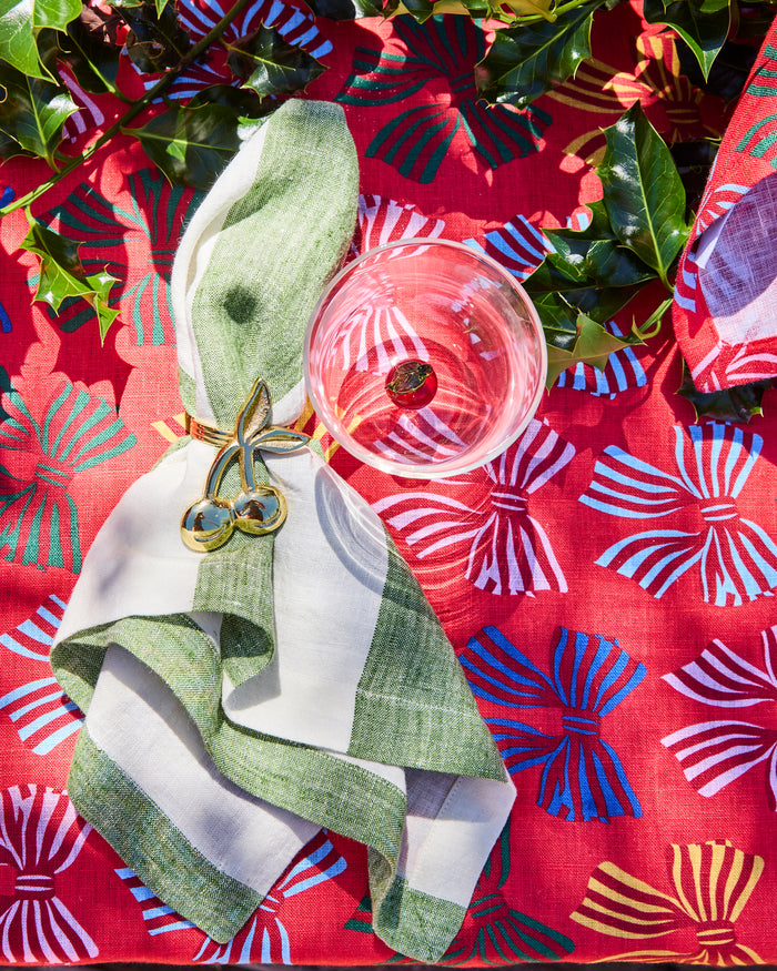 Moss Stripe 4P Napkin Set