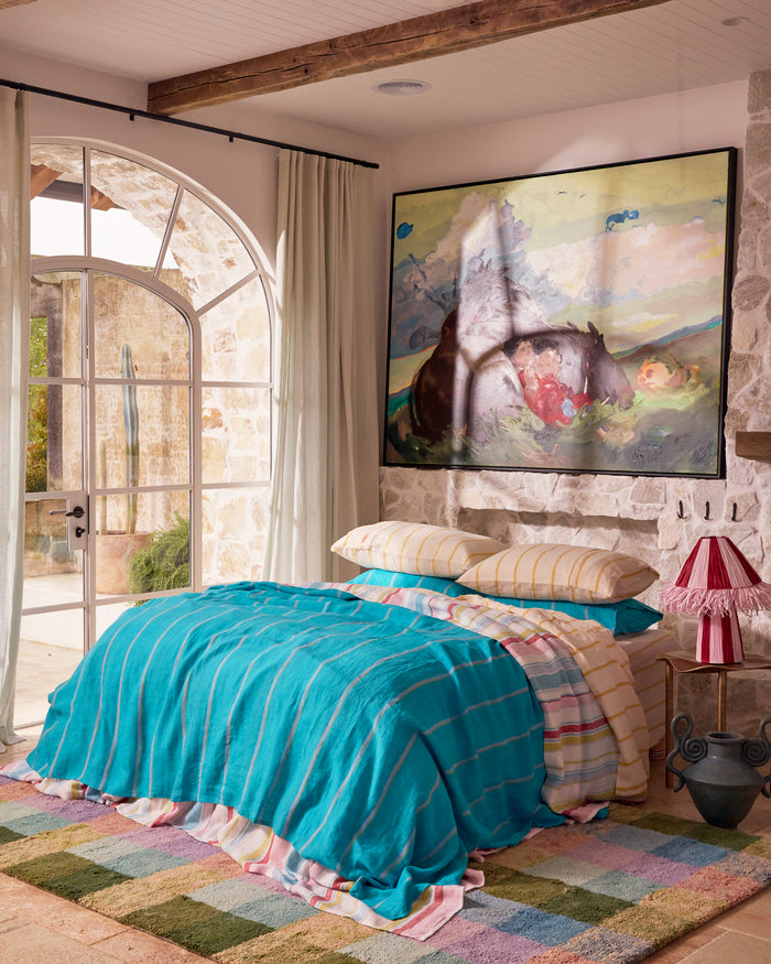 Bellissimo Stripe Linen Flat Sheet