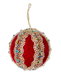 Adorned In Red Embellished Bauble