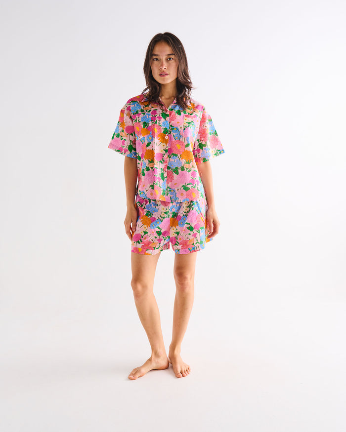 Follow The Sun Adult Organic Cotton Short Sleeve Shirt & Short Pyjama Set