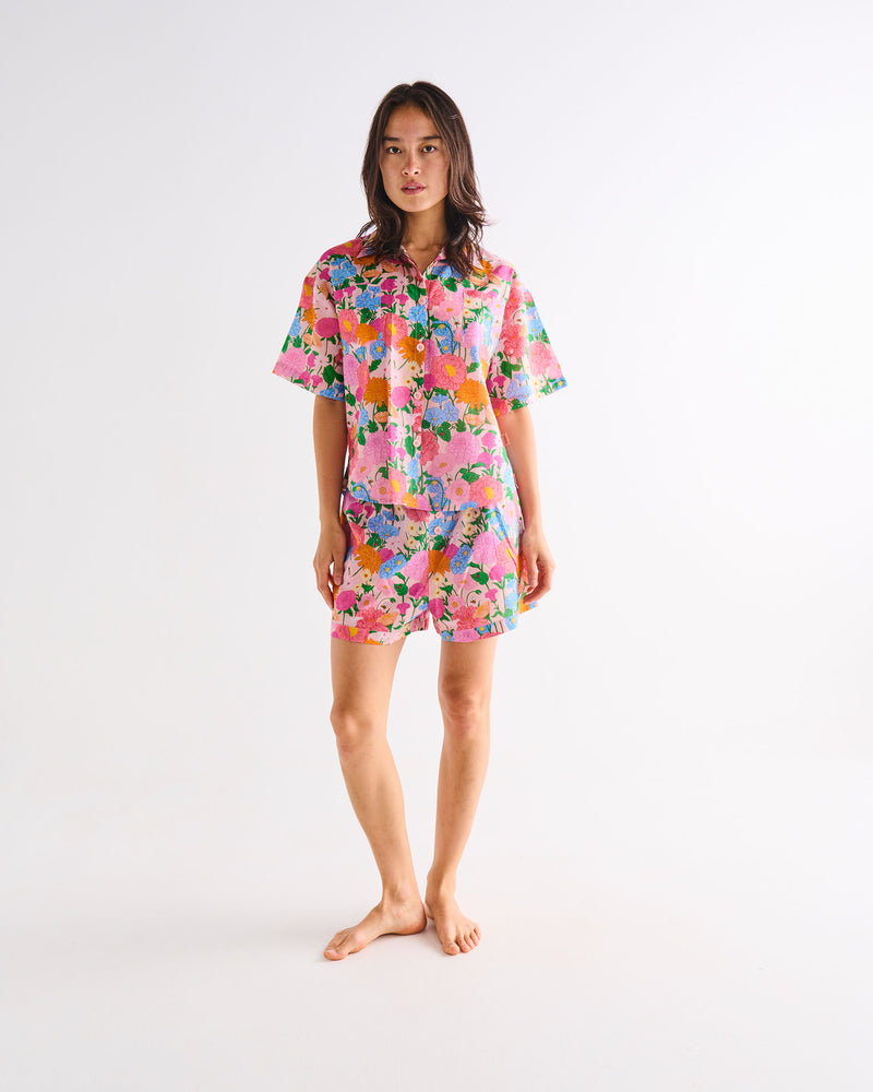 Follow The Sun Adult Organic Cotton Short Sleeve Shirt & Short Pyjama Set